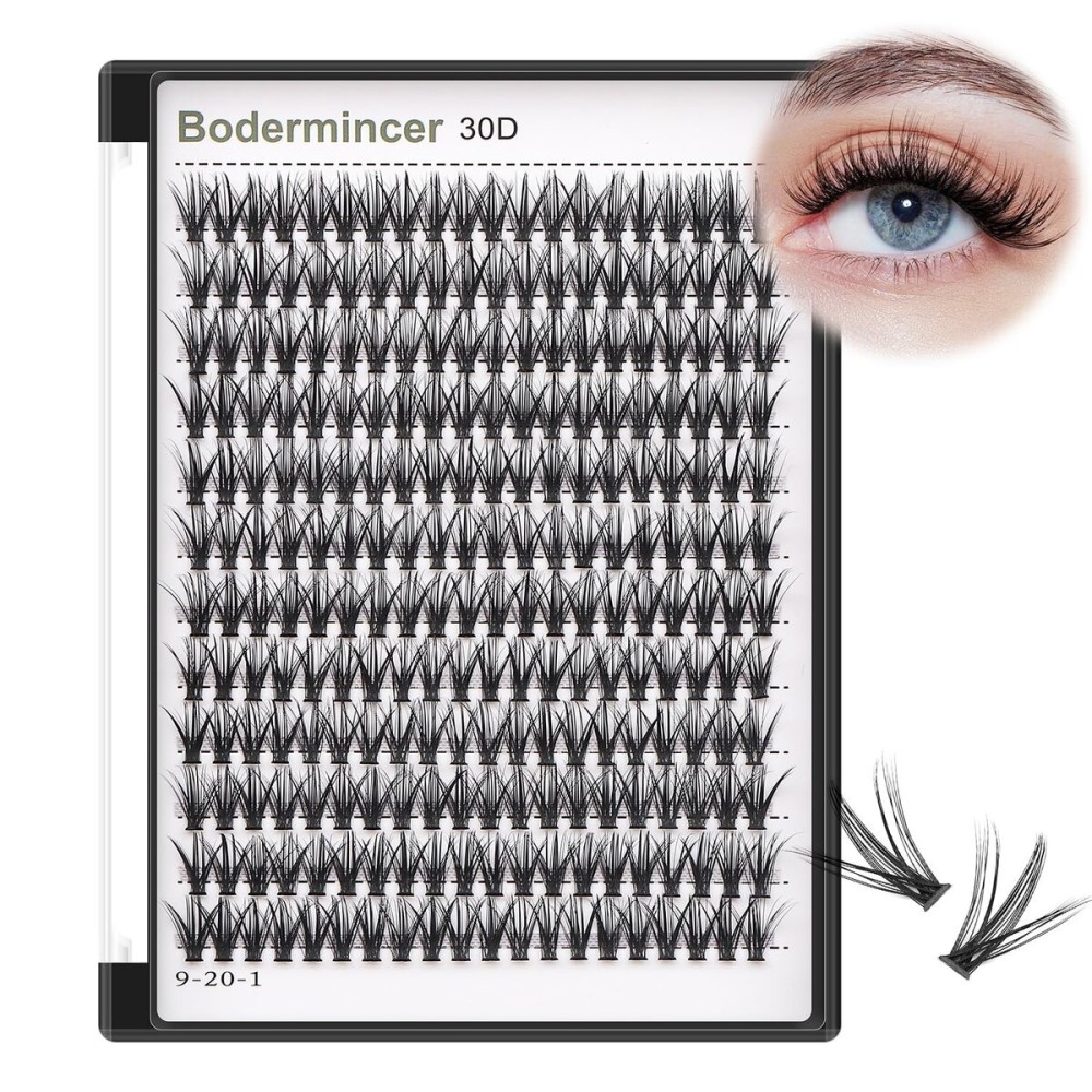 Bodermincer 30D Lash Clusters Wispy Eyelash Clusters 240pcs D Curl (30D-D Curl-15mm)