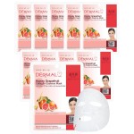 DERMAL Honey Grapefruit Collagen Essence Korean Facial Mask Sheet Pack of 10 - Rich in Vitamin C & Amino Acid - Hydrating, Evens Skin Tone & Dark Spots - Hypoallergenic Skin Friendly Sheet