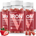 VEGEPOWER Iron Gummies Supplements for Kids & Women - Multivitamin with Iron for Blood Healthy, Great Tasting Vitamins Gummy with Vitamin C for Max Absorption - Strawberry (3 Packs)