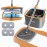 Mop and Bucket Set, Spin Mop with Separate Dirty Water System, Deep-Cleaning Mops for Floors, Versatile Mops for Walls