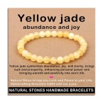 AD Beads Handmade Gemstone Stretch Elastic Bracelet Crystal Healing Reiki Nature\'s Beauty and Spiritual Essence Unisex (6mm, Yellow Jade (abundance and joy))