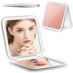 MIYADIVA Compact Mirror, 30X Magnifying Mirror, Pocket Mirror for Purse, Travel Makeup Mirror with 30X/1X Magnification, Travel Essentials Mirrors, Precision Tweezers, Present for Girls