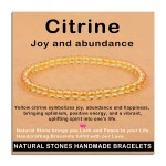 AD Beads Handmade Gemstone Stretch Elastic Bracelet Crystal Healing Reiki Nature\'s Beauty and Spiritual Essence Unisex (4mm, Citrine (Joy and abundance))