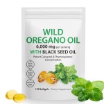 Tooffi Oil of Oregano Softgels,Oregano Oil Capsules Organic,2-in-1 6000mg Oil of Oregano with Black Seed Oil 200mg,Oregano Oil with Black Seed Oil Softgels,120 Softgel Capsules