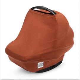 Parker Baby 4 in 1 Car Seat Cover for Girls and Boys - Stretchy Carseat Canopy, Nursing Cover, Grocery Cart Cover, High Chair Cover - Clay