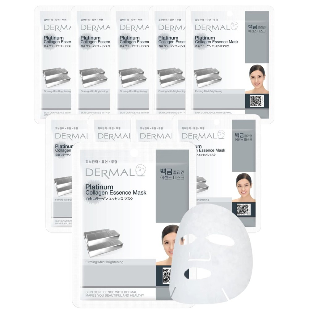 DERMAL Platinum Collagen Essence Full Face Facial Mask Sheet 23g