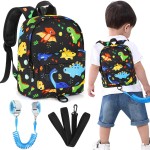 Accmor Toddler Backpack Leash, Cute Kids Backpack with Anti Lost Wrist Link, Mini Child Backpack Leash Baby Walking Harness for Travel, Small Dinosaur Backpack Tether for Boys Ages 1-3