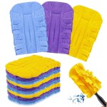 Zubebe 12 Pcs Duster Refill Reusable Fleece Duster Refills Feather Flat Dusters Multi Surface Washable Cleaning Pads Tools for Home, Blinds, Car, Pet, Furniture, Fans (Purple,Light Blue,Yellow)
