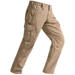 Cargo Pants for Mens Breathable Ripstop Cargo Work Pants Outdoor Quick Dry Stretch Tactical Construction Hiking Travel Pants with 9 Pockets Dark Khaki 34Wx30L