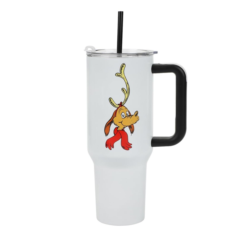 Bioworld The Grinch Max 40 Oz White Stainless Steel Tumbler with Handle