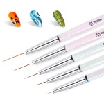 Beetles Nail Art Pens Brushes, 5pcs Nail Art Liner Brushes Set Painting Nail Dotting Drawing Tool for Long Lines, Details, Fine Drawing Sizes 7/11/15/20/25mm Gift for Women