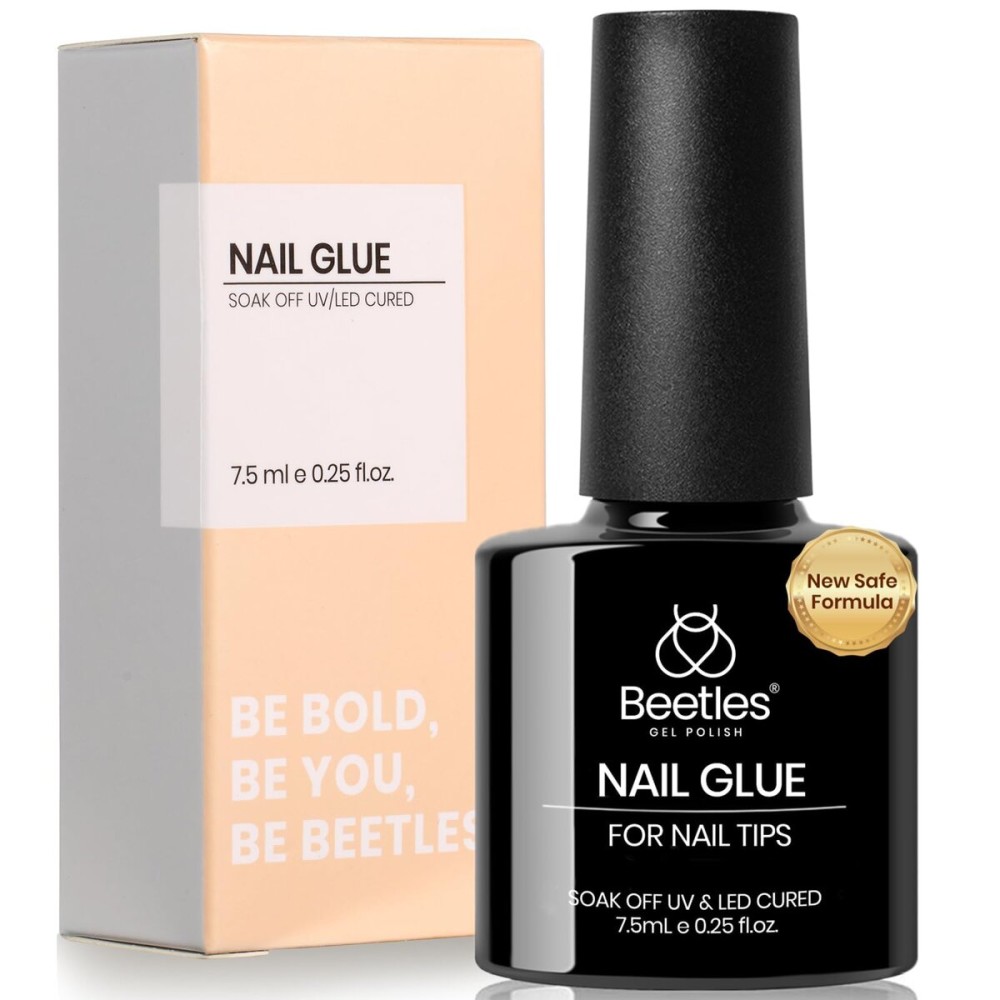 beetles Gel Polish 9 in 1 Gel Nail Glue for Clear Acrylic Nails Tips, Long Lasting Super Strong Brush Nail Glue for Fake Nails, Base Blooming Nail Gel, New Safe Formula, U V Light Cure