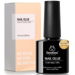beetles Gel Polish 9 in 1 Gel Nail Glue for Clear Acrylic Nails Tips, Long Lasting Super Strong Brush Nail Glue for Fake Nails, Base Blooming Nail Gel, New Safe Formula, U V Light Cure