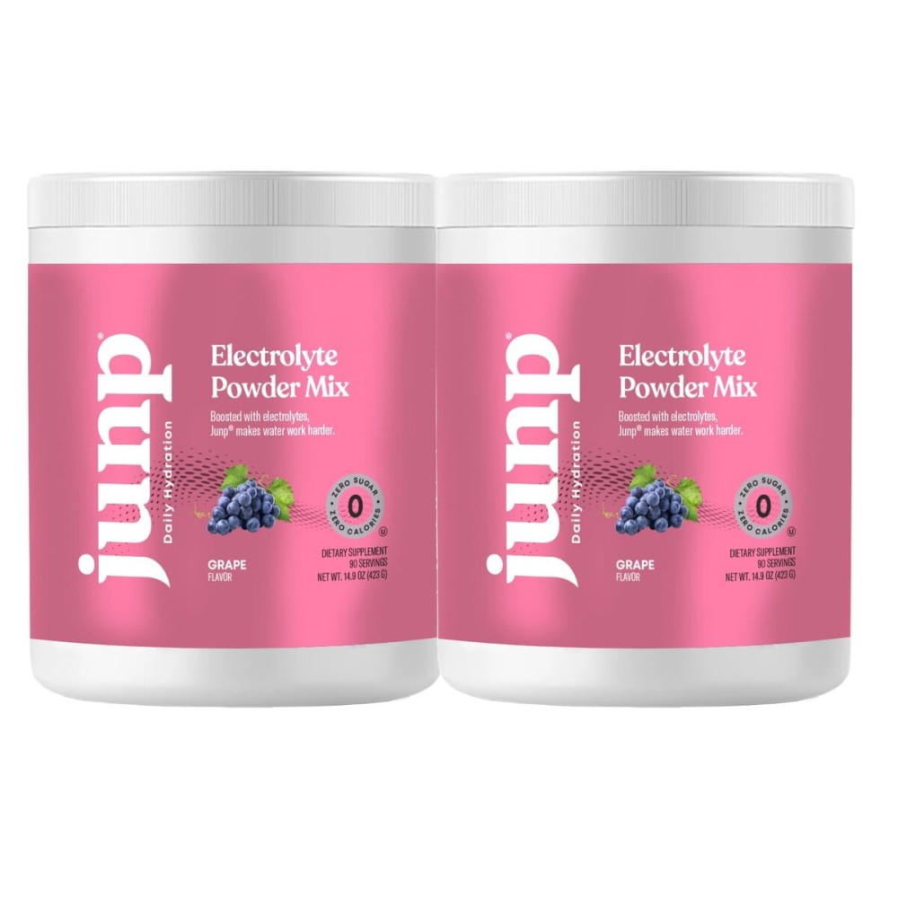 JUNP Electrolytes Powder No Sugar No Carbs - Vine Ripened Grape Infused Drink Mix - Potassium & Salt Electrolyte Hydration Powder Zero Calorie Sugar Free Electrolyte Powder,180 Servings
