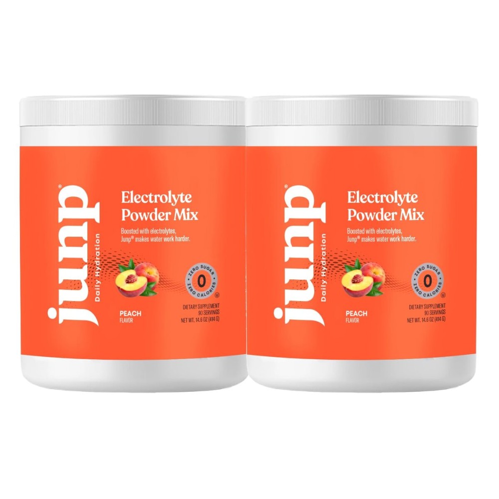 JUNP Electrolytes Powder No Sugar No Carbs - Orchard Fresh Juicy Peach Drink Mix - Potassium & Salt Electrolyte Hydration Powder Zero Calorie Sugar Free Electrolyte Powder, Keto Friendly, 180 Servings