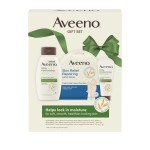 Aveeno Daily Moisture Gift Set, Skincare Set for Dry Skin with Nourishing Body Lotion, Moisturizing Body Wash, & Skin Relief Hand Mask, Formulated with Prebiotic Oat, Paraben-Free, 3 Items