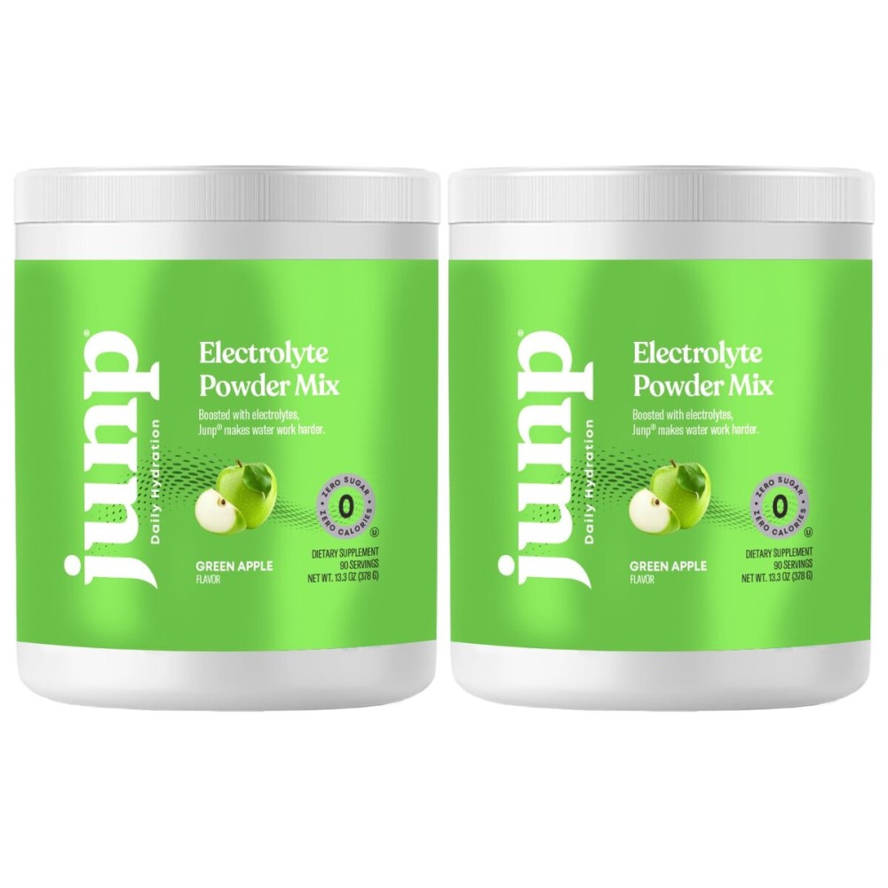 JUNP Electrolytes Powder No Sugar No Carbs - Mouthwatering Green Apple Drink Mix - Potassium & Salt Electrolyte Hydration Powder Zero Calorie Sugar Free Electrolyte Powder, Keto Friendly, 180 Servings