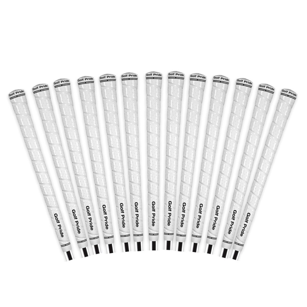 Golf Pride Tour Wrap Golf Grip - Comfortable, Durable Grip for Clubs - Classic Wrap Design with High-Tack Feel - Rubber Construction - Standard - White - 13 Pack