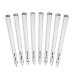 Golf Pride Tour Wrap Golf Grip - Comfortable, Durable Grip for Clubs - Classic Wrap Design with High-Tack Feel - Rubber Construction - Standard - White - 8 Pack
