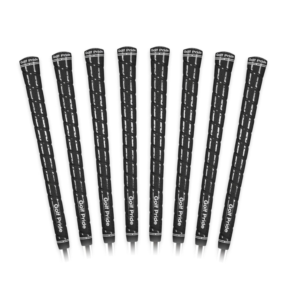 Golf Pride Tour Wrap Golf Grip - Comfortable, Durable Grip for Clubs - Classic Wrap Design with High-Tack Feel - Rubber Construction - Standard - Black - 8 Pack