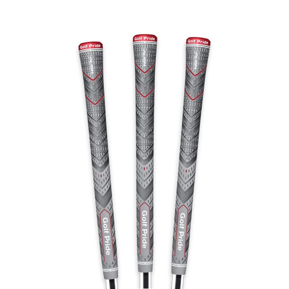 Golf Pride MCC Plus4 ALIGN Golf Club Grip - All-Weather Hybrid Grip with Raised Ridge Technology & Larger Lower Hand - Brushed Cotton Cord & Pebbled Texture - Midsize - 3 Pack