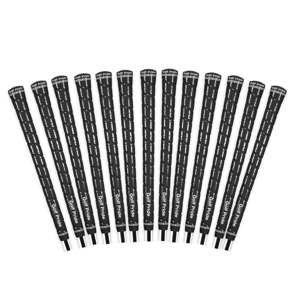 Golf Pride Tour Wrap Golf Grip - Comfortable, Durable Grip for Clubs - Classic Wrap Design with High-Tack Feel - Rubber Construction - Standard - Black - 13 Pack