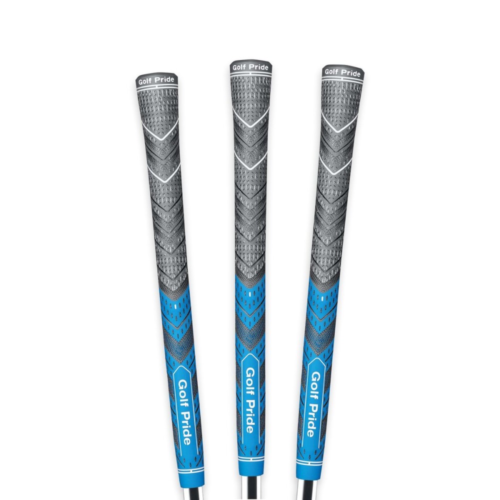Golf Pride MCC Plus4 Golf Club Grip - All-Weather Hybrid Grip with Larger Lower Hand - Brushed Cotton Cord & Pebbled Texture - Standard - Blue - 3 Pack