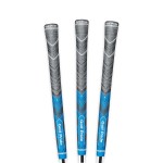 Golf Pride MCC Plus4 Golf Club Grip - All-Weather Hybrid Grip with Larger Lower Hand - Brushed Cotton Cord & Pebbled Texture - Standard - Blue - 3 Pack