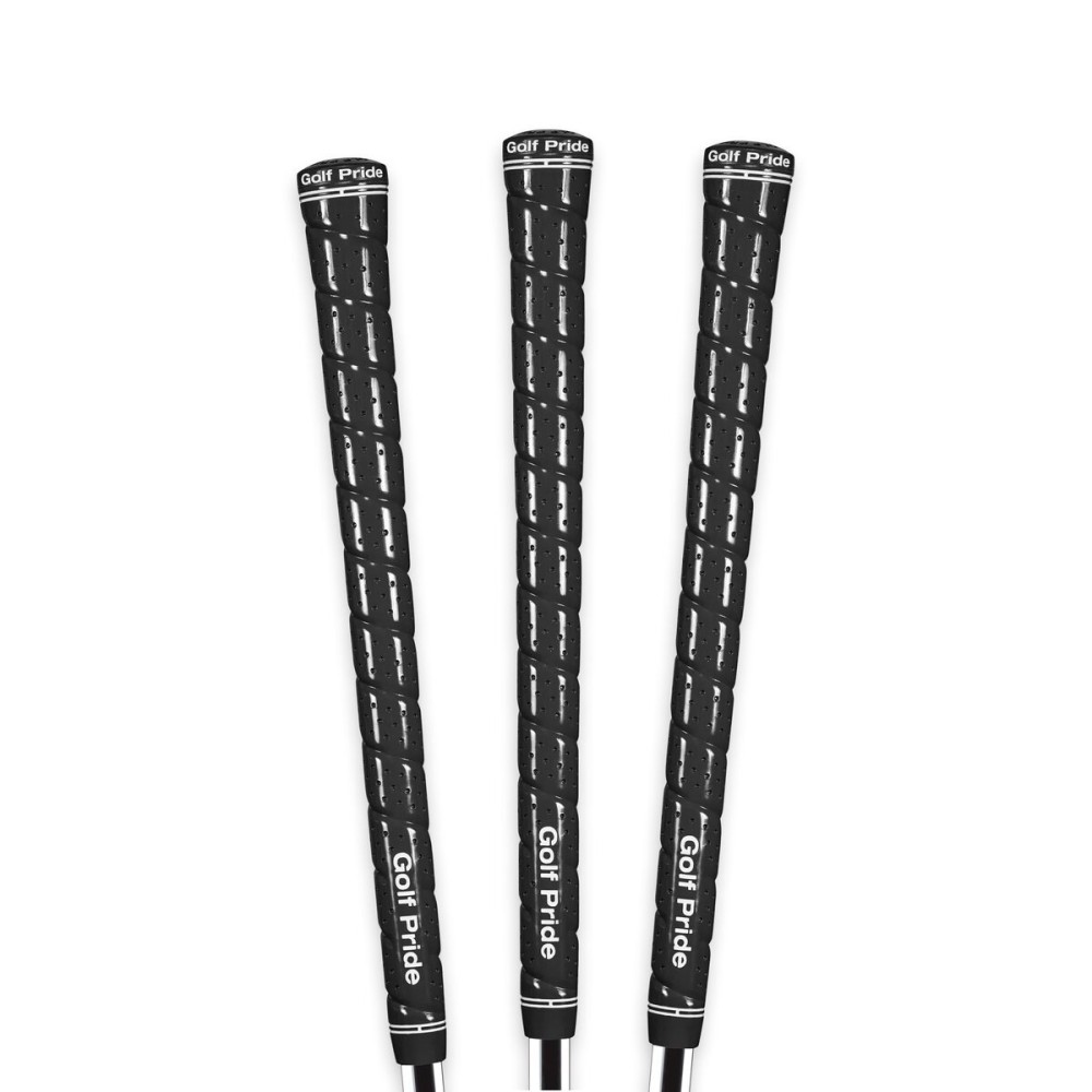 Golf Pride Tour Wrap Golf Grip - Comfortable, Durable Grip for Clubs - Classic Wrap Design with High-Tack Feel - Rubber Construction - Midsize - Black - 3 Pack