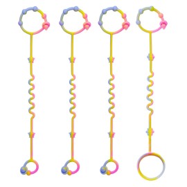 RTMOK Toy Straps for Baby,Silicone Setpacifier Clip,Applies to Car Seat Toy,Teether Toy,High Chair,Stroller Accessories,Baby Toy Clips,Cribs,Rocking Chair