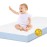 BABELIO Toddler Mattress for Crib Memory Foam 2 Stage Standard Size, with Removable Waterproof Cover Blue and White