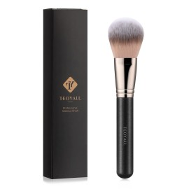 TEOYALL Setting Powder Brush, Ultra Plush Fluffy Synthetic Bristles Makeup Buffing Brush for All-Over Powder Application with Powder Bronzer Foundation