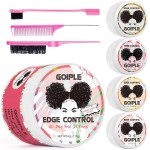 Edge Control Wax for Women - Strong Hold Non-greasy Smoother, Mini Control Brush for Back Hair, No Flaking Water-based Stay Gel, Slick Back Wax for All Hair Types (8pcs)