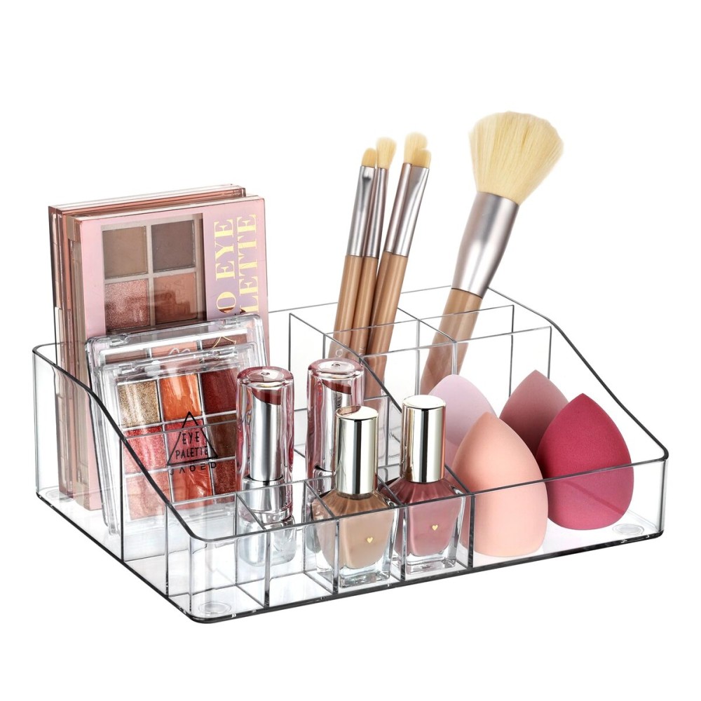 Vtopmart 1 Tier Clear Makeup Organizer, Cosmetic Storage for Dresser Countertop and Bathroom Vanity, Beauty Holder for Lipstick Brush Skincare