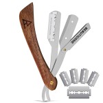 BEAUTICONE Straight Razors for Men, Straight Edge Razor, Stainless Steel, Barber Razor for Men\'s Shaving, Barber Shaving Knife, Rose Wooden Swinglock