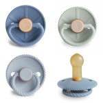 FRIGG Natural Rubber Baby Pacifier 4-Pack Skyline Serenity | Made in Denmark | BPA-Free (6-18 Months)