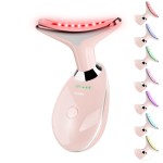 Facial Massager, Red-Light Portable Face Neck Massager Wand for Skin Care (Pink)