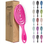 Ninabella Spiral Hairbrush - Detangle Hair Brush - For Brushing Wet or Blow Dry Hair - Detangler Vent Brush - Neon Pink