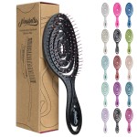 Ninabella Spiral Hairbrush - Detangle Hair Brush - For Brushing Wet or Blow Dry Hair - Detangler Vent Brush - Black with Pink