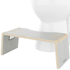 Squatty Potty Oslo Eucalyptus Folding Toilet Stool - Compact, Stylish, and Space-Saving Design for Better Bathroom Posture, Durable Eucalyptus, No Assembly Required