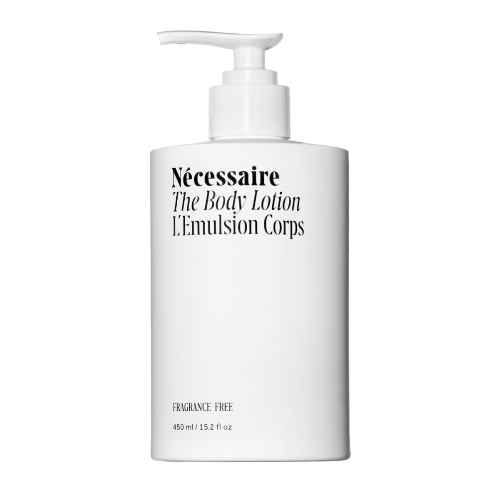 Ncessaire The Body Lotion Fragrance-Free - Unscented Multi-Peptide Body Moisturizer for Women + Men - Non-Comedogenic Lotion for Sensitive Skin - 450ml/15.2 fl oz