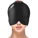 ComfiTECH Head Ice Pack Wrap Cold Cap Cooling Gel Hat, Medium, Dark Black