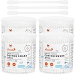 HOMEFOX Cotton Swabs Spiral - 800 Count Organic Cotton Buds Double Side Tightly Wrapped Cotton Tips Paper Stick Soft Gentle Lint-Free Cruelty-Free, Round & Spiral (White)