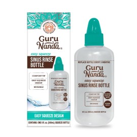 GuruNanda Sinus Rinse Bottle - Comfort Tip for Natural Nasal Irrigator Relief for Adults & Kids - 240ml Capacity
