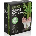 100 Packs Bamboo Foot Pads, Natural Cleansing, Promoting Sleeping, Suitable for Daily Relaxation Foot Paches, Included 100 Adhesive Sheets and 100 Foot Pads