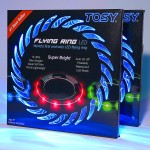 TOSY Flying Ring - 12 Monocolor LEDs, Super Bright, Lost Mode, Auto Light Up, Christmas Stocking Stuffers Gift for Kid/Teen/Boy/Girl, Safe, Waterproof, Pool/Beach/Camping Toy, 2-Pack (Blue)