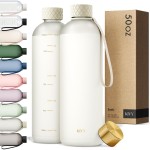 KIVY Large Water Bottle 50oz [Lightweight & Shatterproof] Fits Backpack & Cupholder for Travel, Sports, School - Extra large water bottle no straw - 1.5 Liter water bottles - 50oz Water bottle White