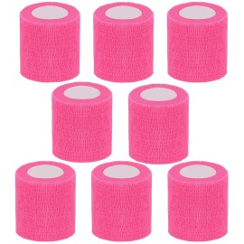 CIYAGPOOU Self Adhesive Bandage Wrap,2 Inch Pink Breathable Elastic Cohesive Bandages, Vet Wrap Sports Tape Bulk for First Aid Supplies, Wrist Sprains Protection