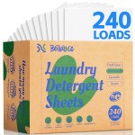 Laundry Detergent Sheets - 240 Loads Unscented Gentle on Sensitive Skin, Laundry Sheets for Dorm,College,Home, Hotel,Apartment,Camping,Cruise,Road Trip,Small space, Family School Travel Essentials