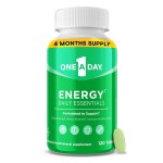 One A Day Energy Daily Essentials Multivitamin, Energy Supplement to Support Mental Alertness and Immune Health with Vitamins A C, D, E, Zinc and Caffeine, 120 Count